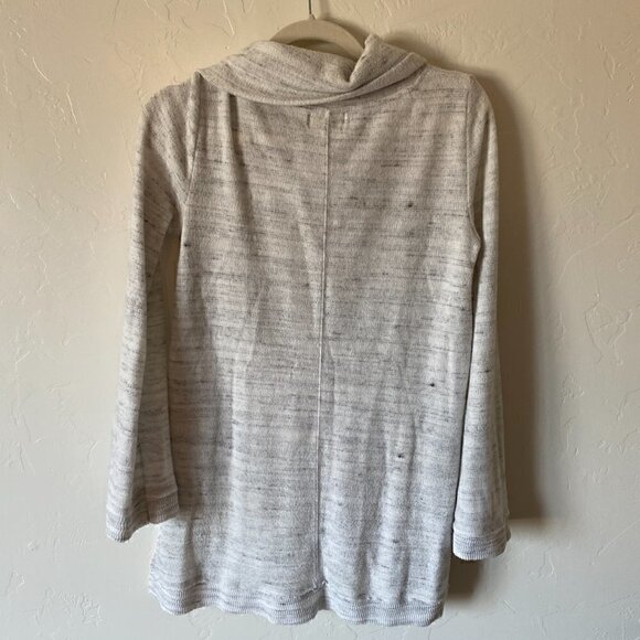 Anthropologie Maeve Risa Hacci Tunic Heather Gray White Cowl Neck - Picture 7 of 10
